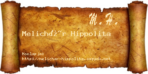 Melichár Hippolita névjegykártya
